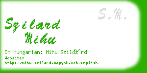 szilard mihu business card